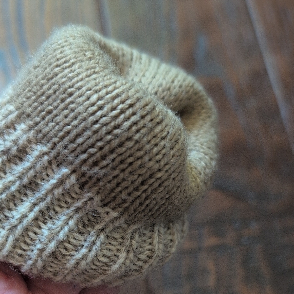 Vintage Wool Tan Heather Oatmeal Winter Mittens - Picture 10 of 11
